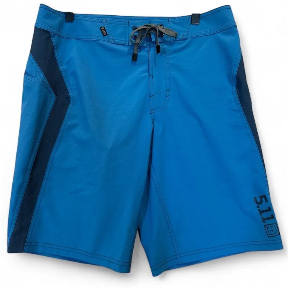 5.11 Tactical Blue Board Shorts Men’s 32 Swim Trunks Surf Outdoor Quick Dry